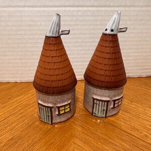 Vintage Frank Berry Pottery Oast House Salt & Pepper Shakers, handmade